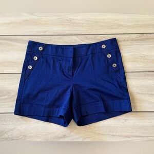White House Black Market Hem Shorts Blue Size 6 EUC
